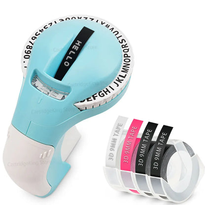 9 mm Dymo 3D-Etikettenband mit selbstklebendem B90-Etikettendrucker, ähnlich wie Dymo 12965 Embossing Label Maker, Schreibmaschine, Dymo Labeller