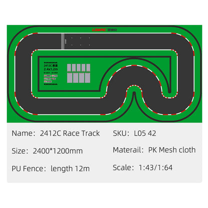 LDARC Tragbare Gummimatte für Rennstrecke, 160 x 90 mm, 120 x 60 mm, 240 x 120 mm, 240 x 240 mm, RC 1/76 1/64 1/58 Mini-Auto-Track-Rennzubehör