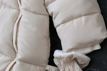 2024 neue Winter Baby Strampler Dicke Warme Infant Mit Kapuze Innen Fleece Overall Neugeborenen Jungen Mädchen Overalls Kleinkind Kleidung Set