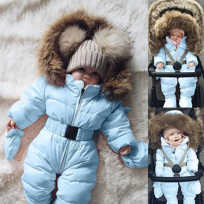Winterkleidung Säugling Baby Schneeanzug Junge Mädchen Strampler Jacke Kapuzenoverall Warmer dicker Mantel Outfit Kinder Oberbekleidung Säuglingskleidung