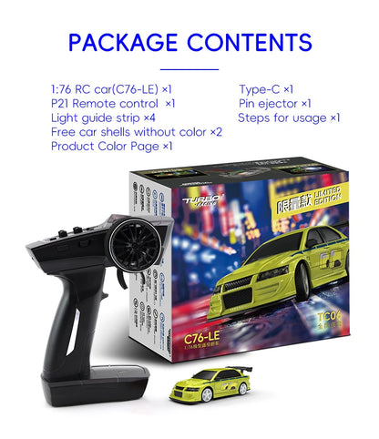 Turbo Racing 1/76 C76 Flat Running Racing MINI RTR Fernbedienung Modell On-road Auto Desktop Spielzeug für Erwachsene kinder Spielzeug