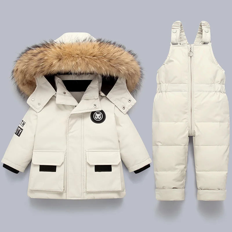 Kinder Kleidung Set Baby Winter Warme Daunen Jacken parka Jungen Dicken Overall Infant mantel kleinkind Mädchen Kleidung Kinder Schneeanzug