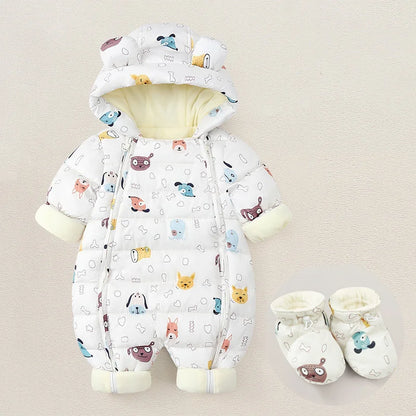 Neue geboren Baby kleidung Warme Fleece Strampler Bodys Baby Jungen Kostüm Infant Mädchen Kleidung Cartoon Insgesamt Oberbekleidung Overalls