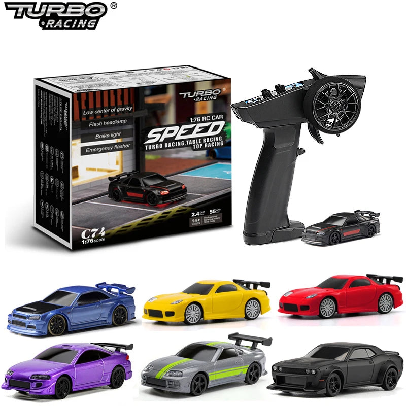 Turbo Racing 1:76 RC Auto C64 C63 Drift RC Auto mit Gyro C71 C72 C73 C74 C75 Flach lauf Fernbedienung Spielzeug für Kinder und Erwachsene