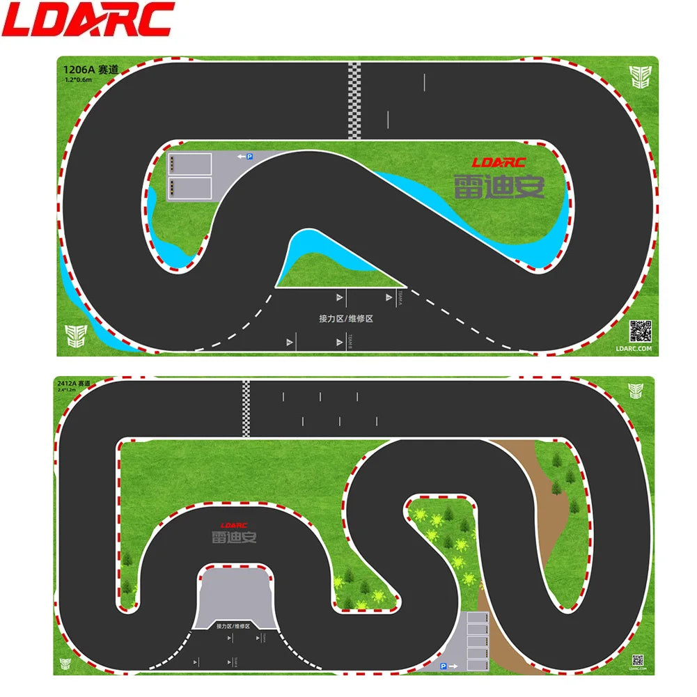 LDARC Tragbare Gummimatte für Rennstrecke, 160 x 90 mm, 120 x 60 mm, 240 x 120 mm, 240 x 240 mm, RC 1/76 1/64 1/58 Mini-Auto-Track-Rennzubehör