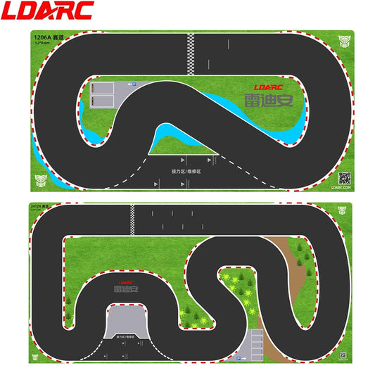LDARC Tragbare Gummimatte für Rennstrecke, 160 x 90 mm, 120 x 60 mm, 240 x 120 mm, 240 x 240 mm, RC 1/76 1/64 1/58 Mini-Auto-Track-Rennzubehör