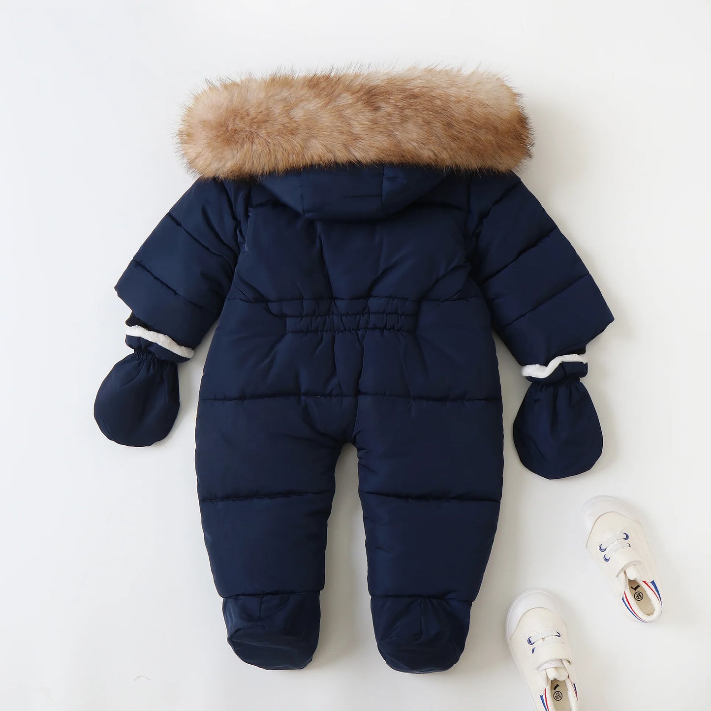 2024 neue Winter Baby Strampler Dicke Warme Infant Mit Kapuze Innen Fleece Overall Neugeborenen Jungen Mädchen Overalls Kleinkind Kleidung Set