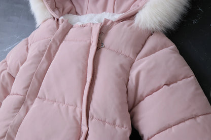 2024 neue Winter Baby Strampler Dicke Warme Infant Mit Kapuze Innen Fleece Overall Neugeborenen Jungen Mädchen Overalls Kleinkind Kleidung Set