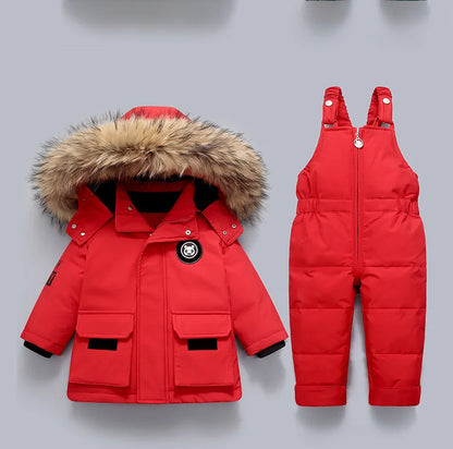 Kinder Kleidung Set Baby Winter Warme Daunen Jacken parka Jungen Dicken Overall Infant mantel kleinkind Mädchen Kleidung Kinder Schneeanzug