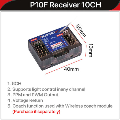 DUMBORC 2,4G 10CH Digital Radio Fernbedienung DDF-350 Sender mit Empfänger für RC Auto Boot Tank LCD FHSS System