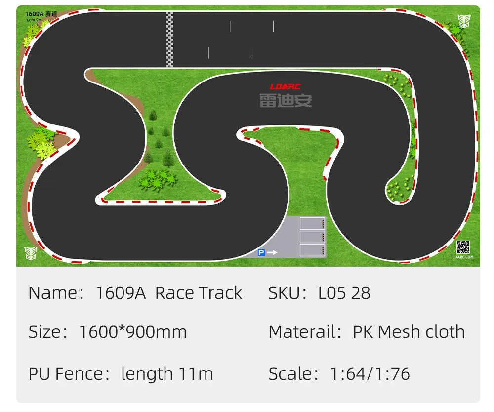 LDARC Tragbare Gummimatte für Rennstrecke, 160 x 90 mm, 120 x 60 mm, 240 x 120 mm, 240 x 240 mm, RC 1/76 1/64 1/58 Mini-Auto-Track-Rennzubehör