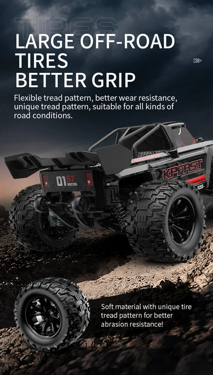 ZWN KF18 1:14 Bürstenloses RC-Auto mit LED-Licht, professionelles 4WD 2,4G Fernbedienung, Offroad-Monstertruck, Spielzeug für Kinder, Geschenk