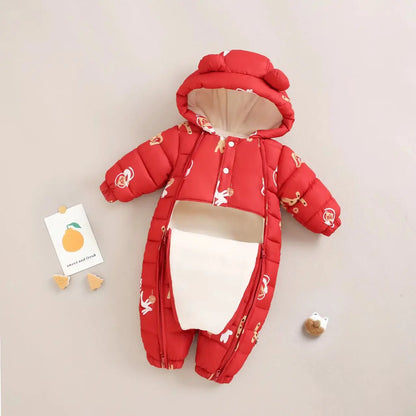 2023 Winter warmes Neugeborenes 3m 6m 9m 12m 18m 24m Kleinkind Kinder plus Samt Overall Muster dicke Jungen Mädchen Stram pler mit Schuhen