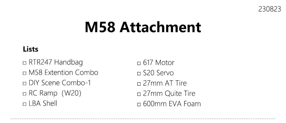 LDARC Teile Karosserie Reifen Handtasche Rampe DIY Szene Combo für M58 1/58 RC MINI Modell Auto Modifikation Zubehör
