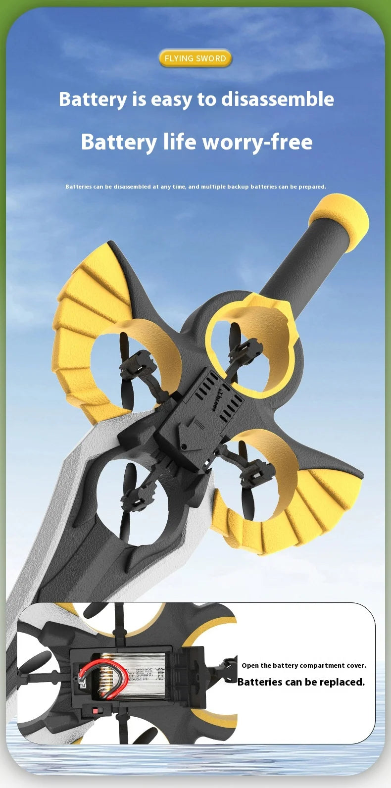 Ferngesteuertes fliegendes Schwert, ferngesteuertes Stunt-Flugschwert, neues ferngesteuertes ferngesteuertes Flugzeug, 360-Grad-Geste, ferngesteuertes Schwert
