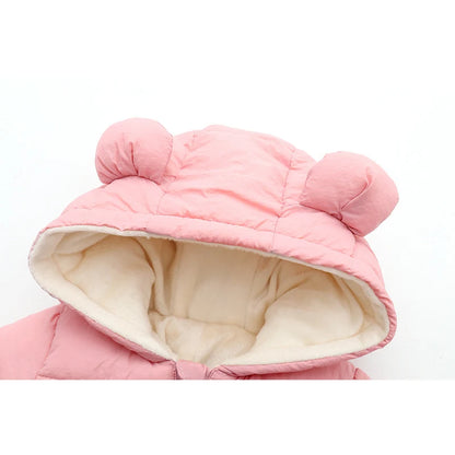 Winter Baby Neugeborenen Plus Samt Overalls Kleidung Säuglings Jungen Mädchen Warme Starke Overall Mit Kapuze Outfits Unten Baumwolle kinder Strampler