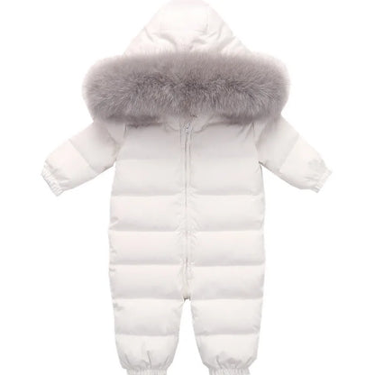 Raise-30 Grad russische Winter kinder Overalls echtes Fuchs fell plus Samt Neugeborenen Overalls Kleinkind kleiner Junge warme Stram pler Schnee anzüge