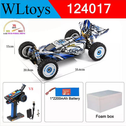 Wltoys Neu 124017 -V8 1/12 2,4G Racing RC Autos 4WD Bürstenlosen Motor 75 Km/h Hohe Geschwindigkeit Fernbedienung Off-road Drift Spielzeug Für Aduit