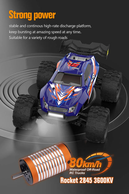 JIUSI PT14R MT14R 1/14 RC Rennwagen 3S Batterie 4WD 80 km/h Bürstenloser Motor 2,4G Fernbedienung 35C Hochgeschwindigkeits-Offroad-RC-Truck