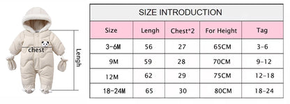 Winter Baby Strampler Einfarbig Cartoon Overall Integrierte Fleece Thermische Overalls Neugeborenen Babys Verdickt Outdoor Schnee Anzug