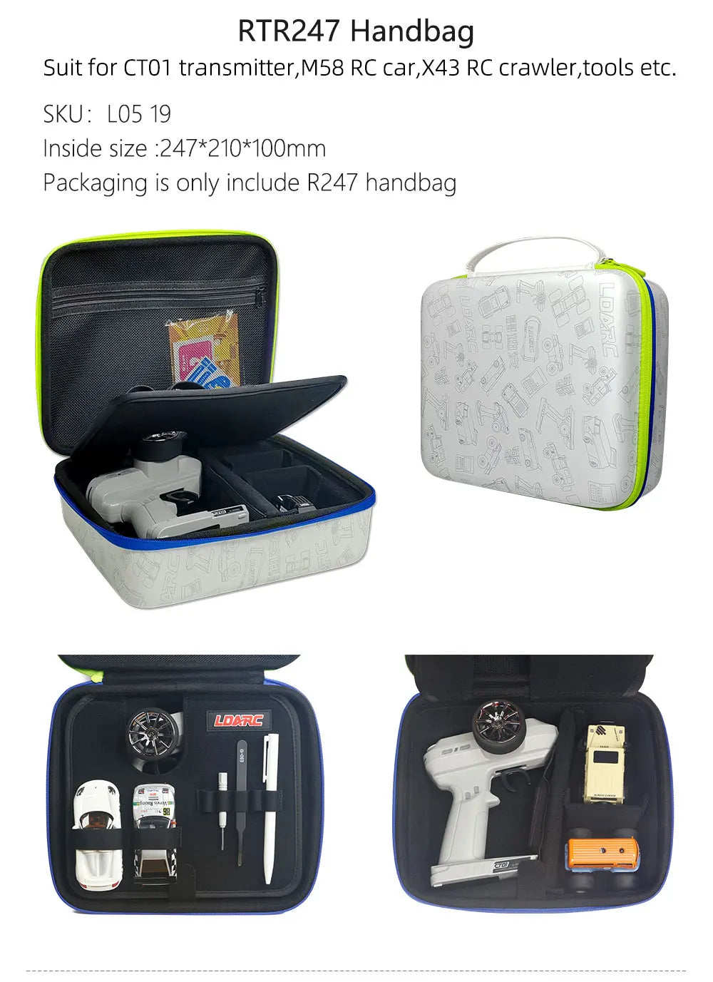 LDARC Teile Karosserie Reifen Handtasche Rampe DIY Szene Combo für M58 1/58 RC MINI Modell Auto Modifikation Zubehör