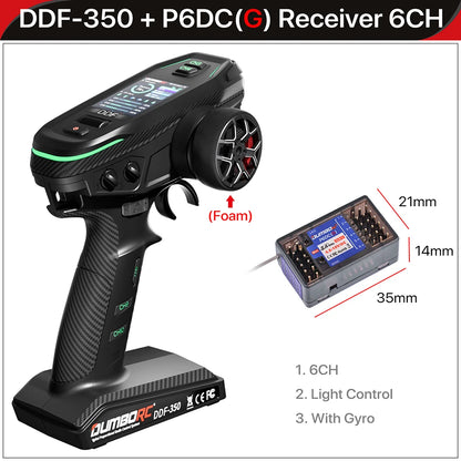 DUMBORC 2,4G 10CH Digital Radio Fernbedienung DDF-350 Sender mit Empfänger für RC Auto Boot Tank LCD FHSS System