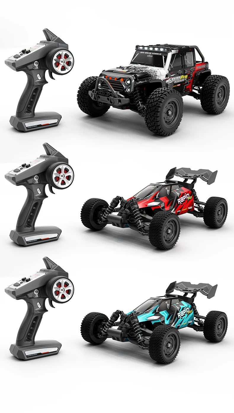 Teeggi 16101/16102 PRO 1:16 Hochgeschwindigkeits-RC-Auto mit LED-Licht Drift 70 km/h 4WD RC Off-Road-Auto Monster Truck Spielzeug für Kinder Geschenke