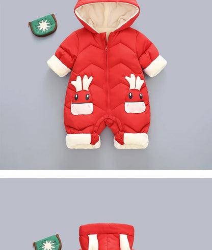 Neue geboren Warme Baby mantel Winter Mit Kapuze Strampler Dicke Overall Overalls Schneeanzug Kinder Jungen Kleidung kinder kleidung DropShipping