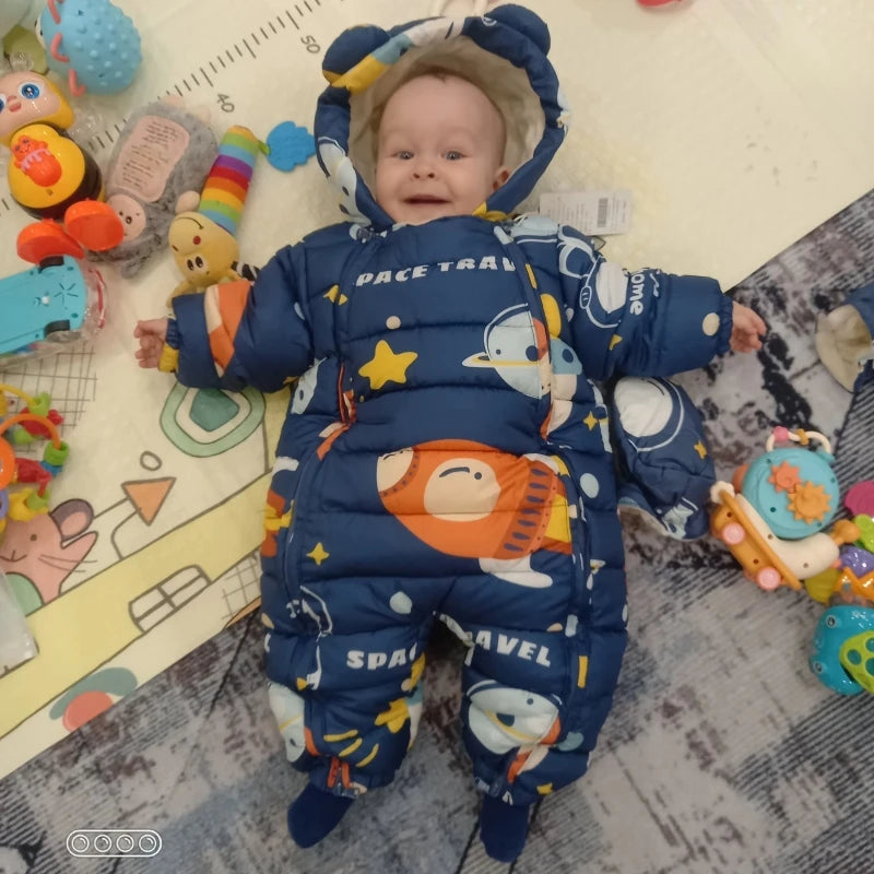 2023 Winter warmes Neugeborenes 3m 6m 9m 12m 18m 24m Kleinkind Kinder plus Samt Overall Muster dicke Jungen Mädchen Stram pler mit Schuhen