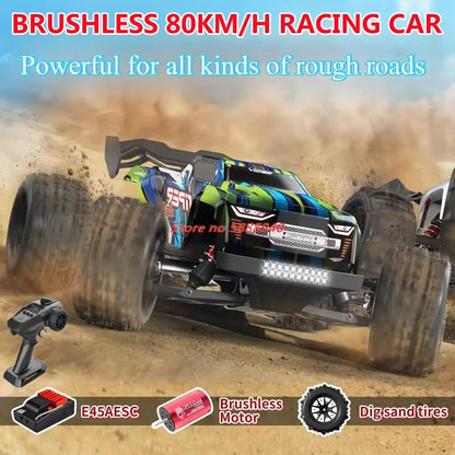 Professioneller 1:16 80 km/h bürstenloser RC-Rennwagen mit 3S-Batterie 2,4 G 1:16 4WD RC-Auto Off-Road ClimbingTruck Hochgeschwindigkeitsmodell