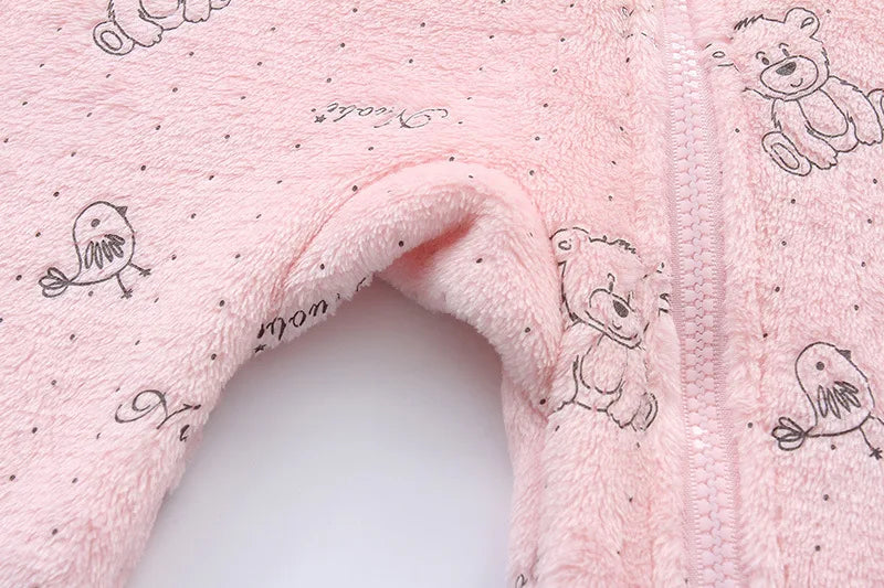 AYNIGIELL 0-12M Cartoon Neugeborenen Body Warme RompersSoft Neugeborenen Baby Kleidung Flanell Herbst Winter Baby Jungen Mädchen Overall