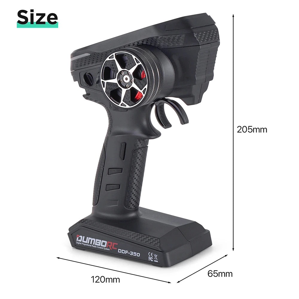 DUMBORC 2,4G 10CH Digital Radio Fernbedienung DDF-350 Sender mit Empfänger für RC Auto Boot Tank LCD FHSS System