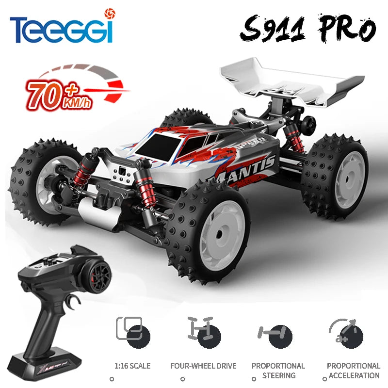 Teeggi s911 pro 1:16 rc rennwagen 4wd rc auto 70 km/h hoch geschwindigkeit offroad auto 2,4g fernbedienung spielzeug für kinder geschenke