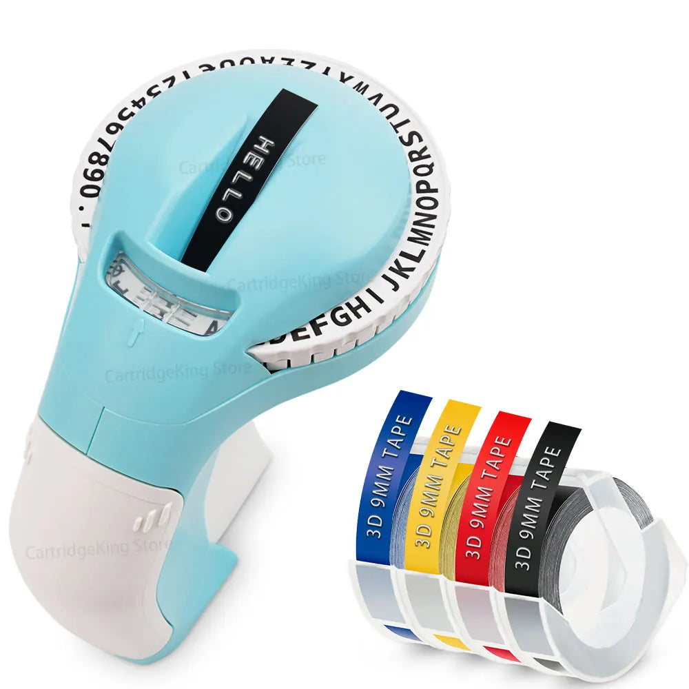 9 mm Dymo 3D-Etikettenband mit selbstklebendem B90-Etikettendrucker, ähnlich wie Dymo 12965 Embossing Label Maker, Schreibmaschine, Dymo Labeller