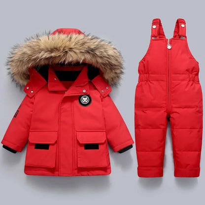 Kinder Kleidung Set Baby Winter Warme Daunen Jacken parka Jungen Dicken Overall Infant mantel kleinkind Mädchen Kleidung Kinder Schneeanzug