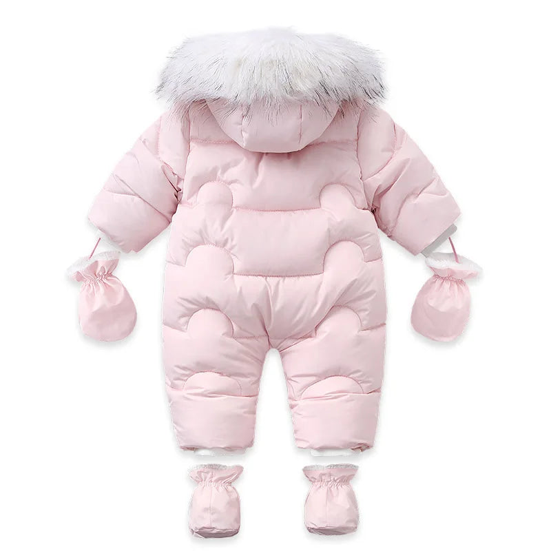 Ircomll Hohe Qualität Baby Kleidung Overalls für Kinder Winter Mit Kapuze mit Fell Warme Säuglingsspielanzug Overall Kinder Kleidung Toddle