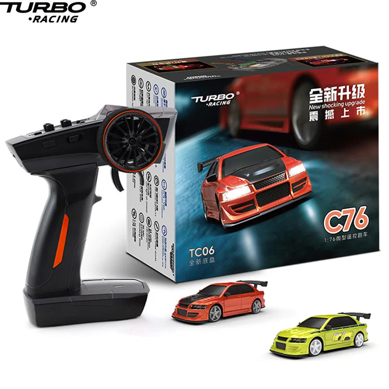 Turbo Racing 1/76 C76 Flat Running Racing MINI RTR Fernbedienung Modell On-road Auto Desktop Spielzeug für Erwachsene kinder Spielzeug