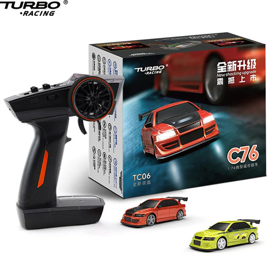Turbo Racing 1/76 C76 Flat Running Racing MINI RTR Fernbedienung Modell On-road Auto Desktop Spielzeug für Erwachsene kinder Spielzeug