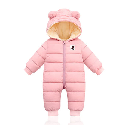 Winter Baby Neugeborenen Plus Samt Overalls Kleidung Säuglings Jungen Mädchen Warme Starke Overall Mit Kapuze Outfits Unten Baumwolle kinder Strampler