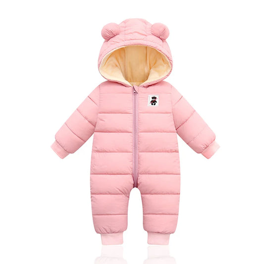 Winter Baby Neugeborenen Plus Samt Overalls Kleidung Säuglings Jungen Mädchen Warme Starke Overall Mit Kapuze Outfits Unten Baumwolle kinder Strampler
