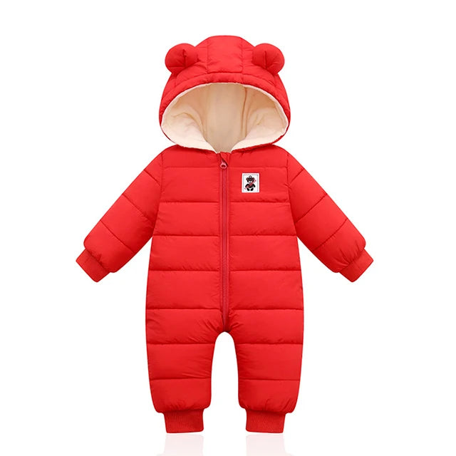 Winter Baby Neugeborenen Plus Samt Overalls Kleidung Säuglings Jungen Mädchen Warme Starke Overall Mit Kapuze Outfits Unten Baumwolle kinder Strampler
