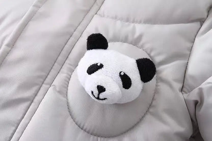 Winter Baby Strampler Einfarbig Cartoon Overall Integrierte Fleece Thermische Overalls Neugeborenen Babys Verdickt Outdoor Schnee Anzug