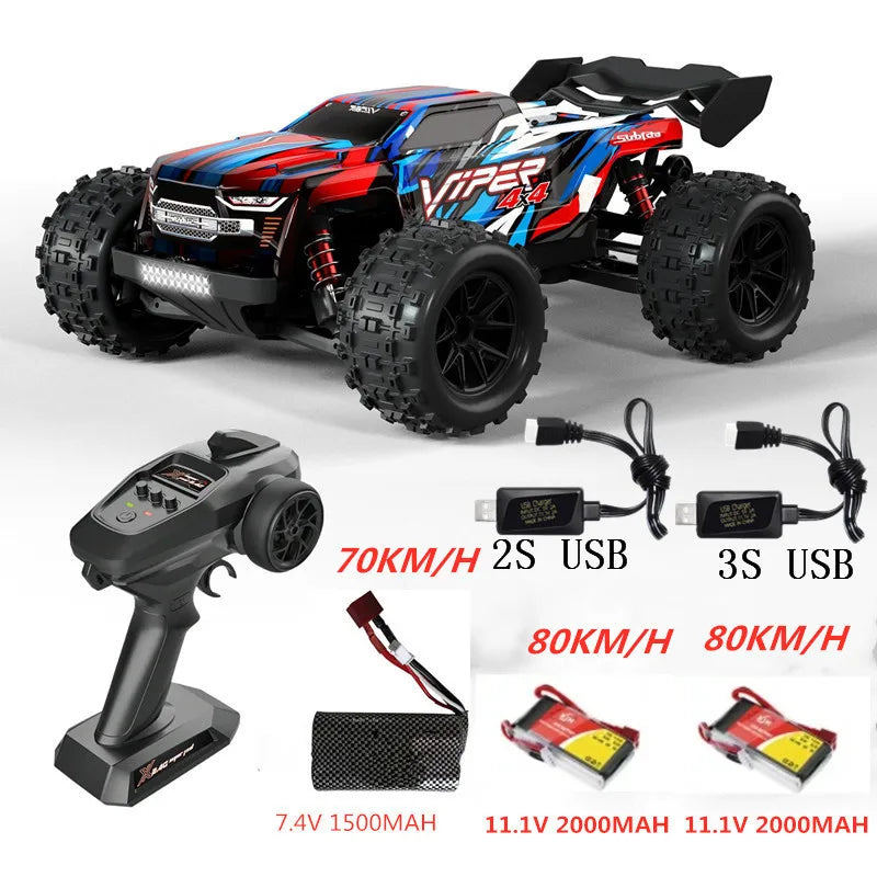 Professioneller 1:16 80 km/h bürstenloser RC-Rennwagen mit 3S-Batterie 2,4 G 1:16 4WD RC-Auto Off-Road ClimbingTruck Hochgeschwindigkeitsmodell