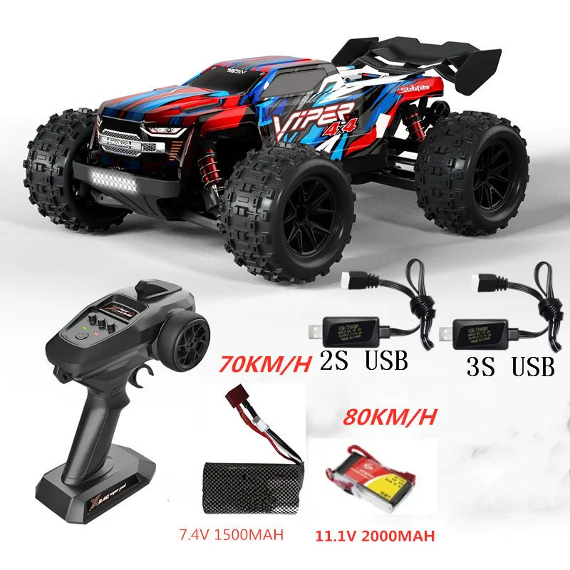 Professioneller 1:16 80 km/h bürstenloser RC-Rennwagen mit 3S-Batterie 2,4 G 1:16 4WD RC-Auto Off-Road ClimbingTruck Hochgeschwindigkeitsmodell