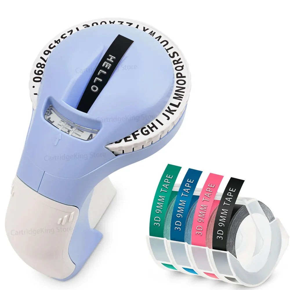 9 mm Dymo 3D-Etikettenband mit selbstklebendem B90-Etikettendrucker, ähnlich wie Dymo 12965 Embossing Label Maker, Schreibmaschine, Dymo Labeller