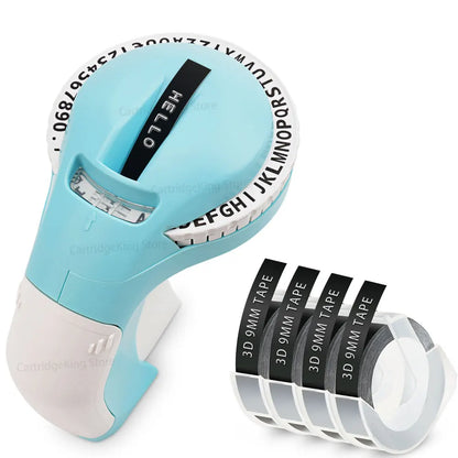 9 mm Dymo 3D-Etikettenband mit selbstklebendem B90-Etikettendrucker, ähnlich wie Dymo 12965 Embossing Label Maker, Schreibmaschine, Dymo Labeller