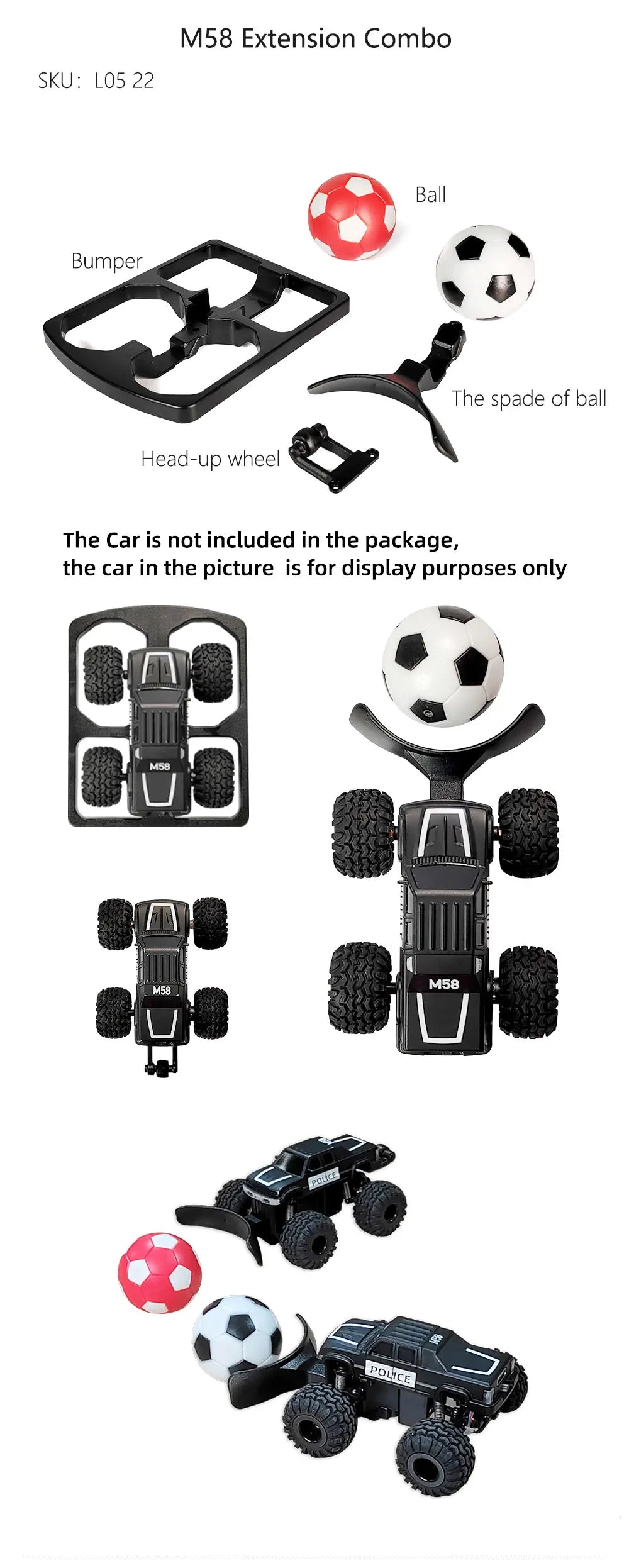 LDARC Teile Karosserie Reifen Handtasche Rampe DIY Szene Combo für M58 1/58 RC MINI Modell Auto Modifikation Zubehör