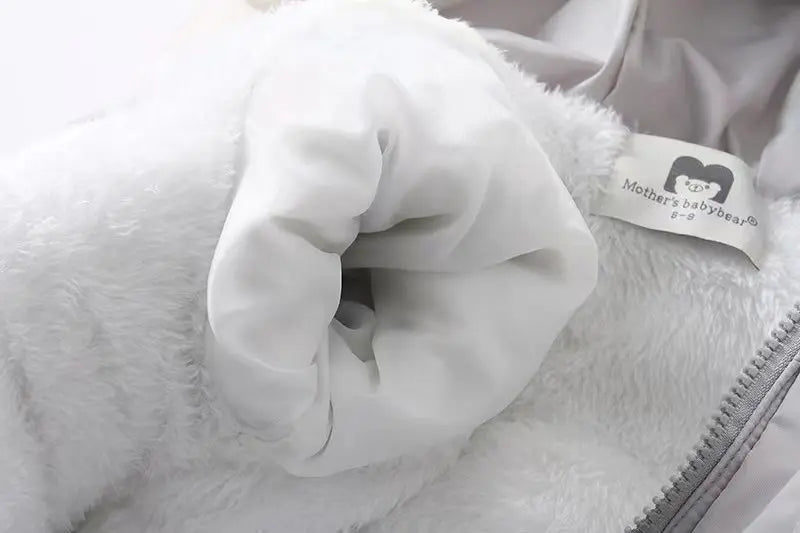 Winter Baby Strampler Einfarbig Cartoon Overall Integrierte Fleece Thermische Overalls Neugeborenen Babys Verdickt Outdoor Schnee Anzug