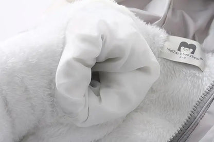 Winter Baby Strampler Einfarbig Cartoon Overall Integrierte Fleece Thermische Overalls Neugeborenen Babys Verdickt Outdoor Schnee Anzug