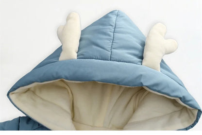 Neue geboren Warme Baby mantel Winter Mit Kapuze Strampler Dicke Overall Overalls Schneeanzug Kinder Jungen Kleidung kinder kleidung DropShipping